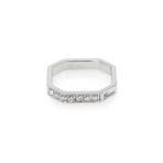 Gucci Bridal 18k White Gold Diamond Ring // Ring Size 4.5 // Store Display