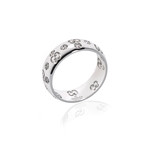 Gucci 18k White Gold Diamond Icon Ring // Ring Size 6 // Store Display
