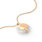 Roberto Coin 18k Rose Gold Diamond + White Jade Necklace // Store Display