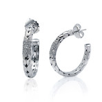 John Hardy Sterling Silver Diamond Earrings // Store Display