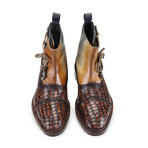 Cap Toe Lace up Boots // Croc Brown (US: 13)