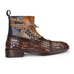 Cap Toe Lace up Boots // Croc Brown (US: 9)