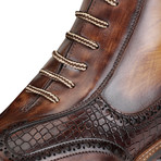 Men's Lace up Boots with Zipper // Brown (US: 10)