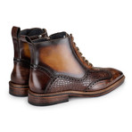 Men's Lace up Boots with Zipper // Brown (US: 14)