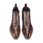 Men's Lace up Boots with Zipper // Brown (US: 8)