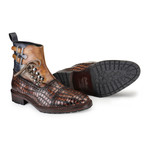 Cap Toe Lace up Boots // Croc Brown (US: 10)