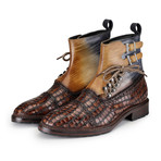 Cap Toe Lace up Boots // Croc Brown (US: 14)