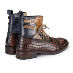 Cap Toe Lace up Boots // Croc Brown (US: 8)