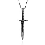 Risorius Knife Necklace // Antique Silver (22")