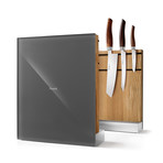 Nesmuk Knife Holder // European Oak Wood + Grey Glass