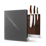 Nesmuk Knife Holder // American Walnut Wood + Grey Glass
