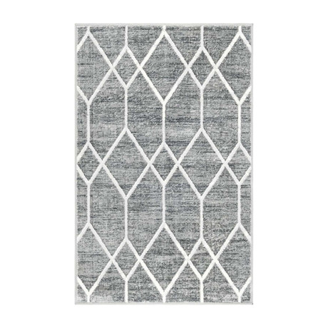 Unique Loom Matrix Trellis Deco Rug // Dark Gray (24" x 72")