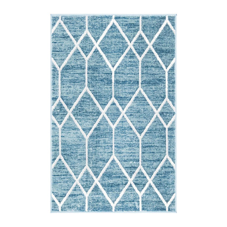 Unique Loom Matrix Trellis Deco Rug // Blue (24" x 72")