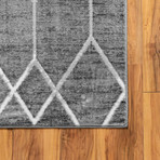 Unique Loom Matrix Trellis Deco Rug // Dark Gray (24" x 72")