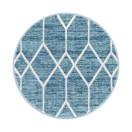 Unique Loom Matrix Trellis Deco Rug // Blue // Round (39" x 39")