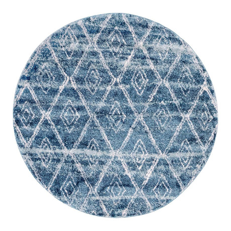Unique Loom Diamond Titan Rug // Dark Blue // Round (55" x 55")