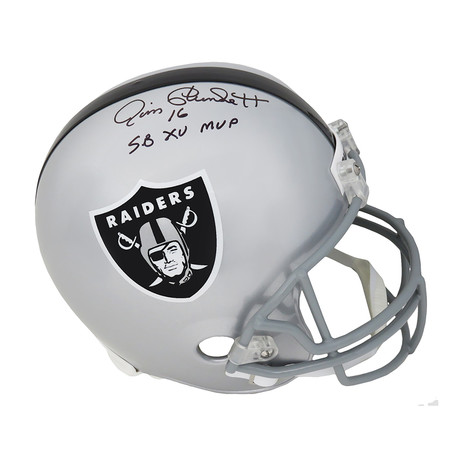 Jim Plunkett // Signed Riddell Replica Helmet // Raiders // Full Size // w/ "SB XV MVP" Inscription