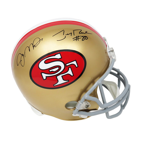 Joe Montana & Jerry Rice // Signed Riddell Replica Helmet // San Francisco 49ers Throwback // Full Size