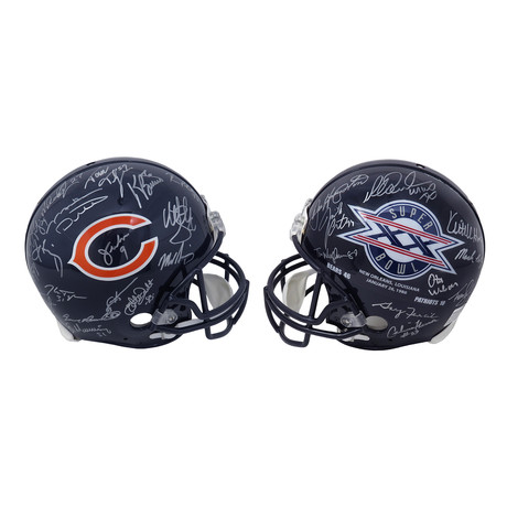 1985 Chicago Bears Team // Signed Riddell Authentic Helmet // Chicago Bears / Super Bowl XX Champs Logo // 28 Signatures
