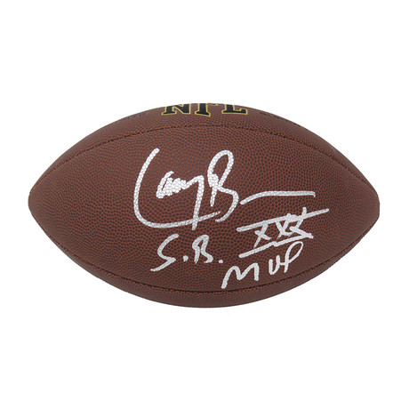 Larry Brown // Signed Wilson Full Size NFL Football // w/ "SB XXX MVP" Inscription