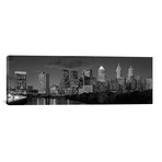 Philadelphia Panoramic Skyline Cityscape (Black & White) // Unknown Artist (60"W x 20"H x 0.75"D)