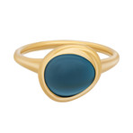 Belle Rives 18k Yellow Gold + London Blue Topaz Ring // Ring Size: 4.25 // New