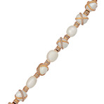 Baie De Anges 18k Yellow Gold + Diamond + Freshwater Pearl Necklace I // 17.37" // New