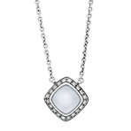 Paindesucre White Gold + Diamond + Chalcedony + Pendant Necklace