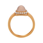 Paindesucre Rose Gold + Diamond + Pink Quartz Ring (Ring Size: 6)