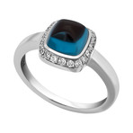 Paindesucre White Gold + London Blue Topaz Ring // Ring Size 5.25