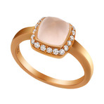 Paindesucre Rose Gold + Diamond + Pink Quartz Ring (Ring Size: 6)