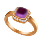 Paindesucre Rose Gold + Diamond + Amethyst Ring (Ring Size: 5.75)