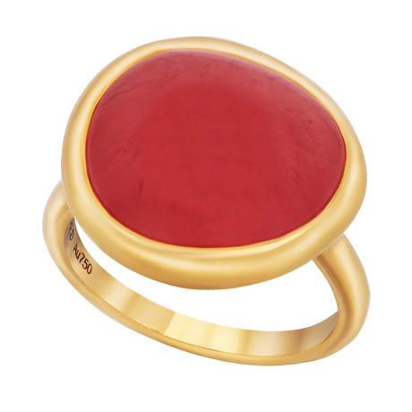 Belles Rives Rose Gold + Rhodochrosite Ring I // Ring Size 5.75
