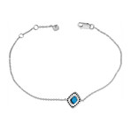 Paindesucre White Gold + Diamond + London Blue Topaz Bracelet