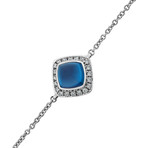Paindesucre White Gold + Diamond + London Blue Topaz Bracelet