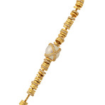 Baie Des Anges 18k Yellow Gold + Diamond + Freshwater Pearl Bracelet II // 8" // New