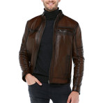 Vienna Leather Coat // Camel (3XL)