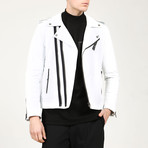 Florence Leather Jacket // White (L)