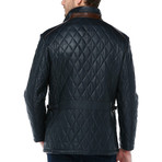 Berlin Leather Jacket // Navy Blue (4XL)