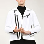 Florence Leather Jacket // White (4XL)