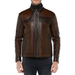 Vienna Leather Coat // Camel (L)