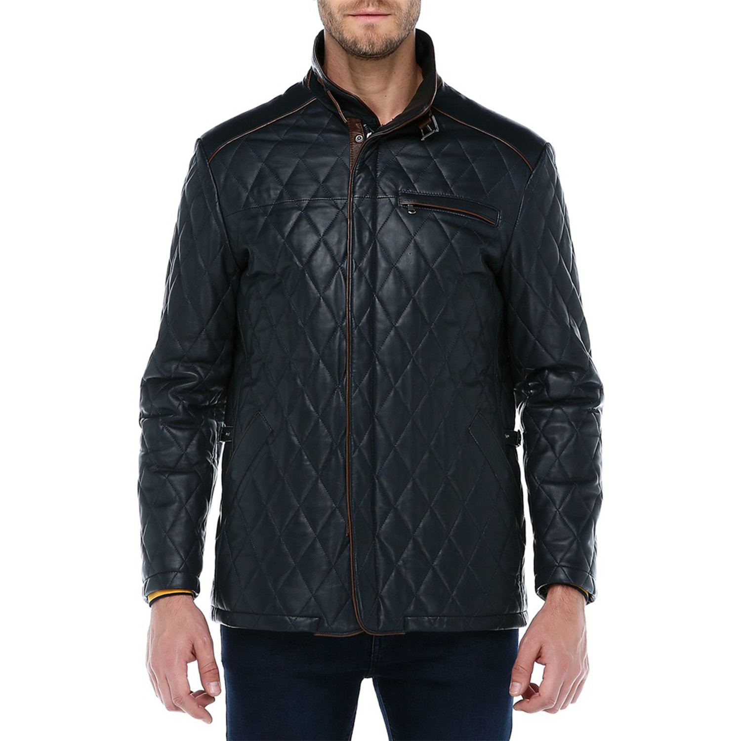 Berlin Leather Jacket // Navy Blue (XS) - DERİCLUB - Touch of Modern