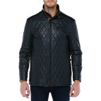 Berlin Leather Jacket // Navy Blue (XS)
