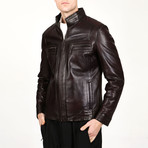 Barcelona Leather Jacket // Chestnut (XL)