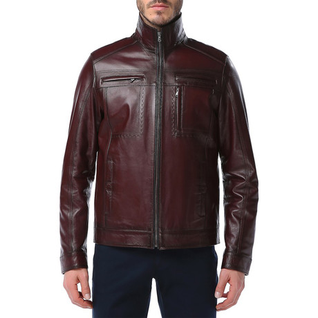 Seville Leather Jacket // Claret Red (XS)