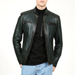 Venice Leather Jacket // Green (XS)