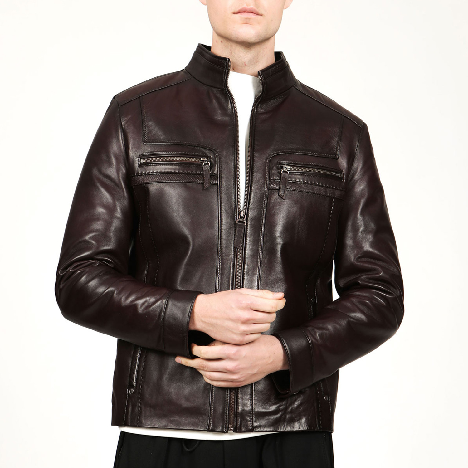 Barcelona Leather Jacket // Chestnut (XS) - DERİCLUB - Touch of Modern