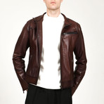 Vejetal Leather Jacket // Red (3XL)