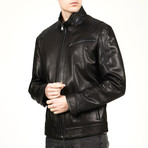 Lille Leather Jacket // Black (4XL)