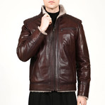 London Leather Coat // Claret Red (4XL)